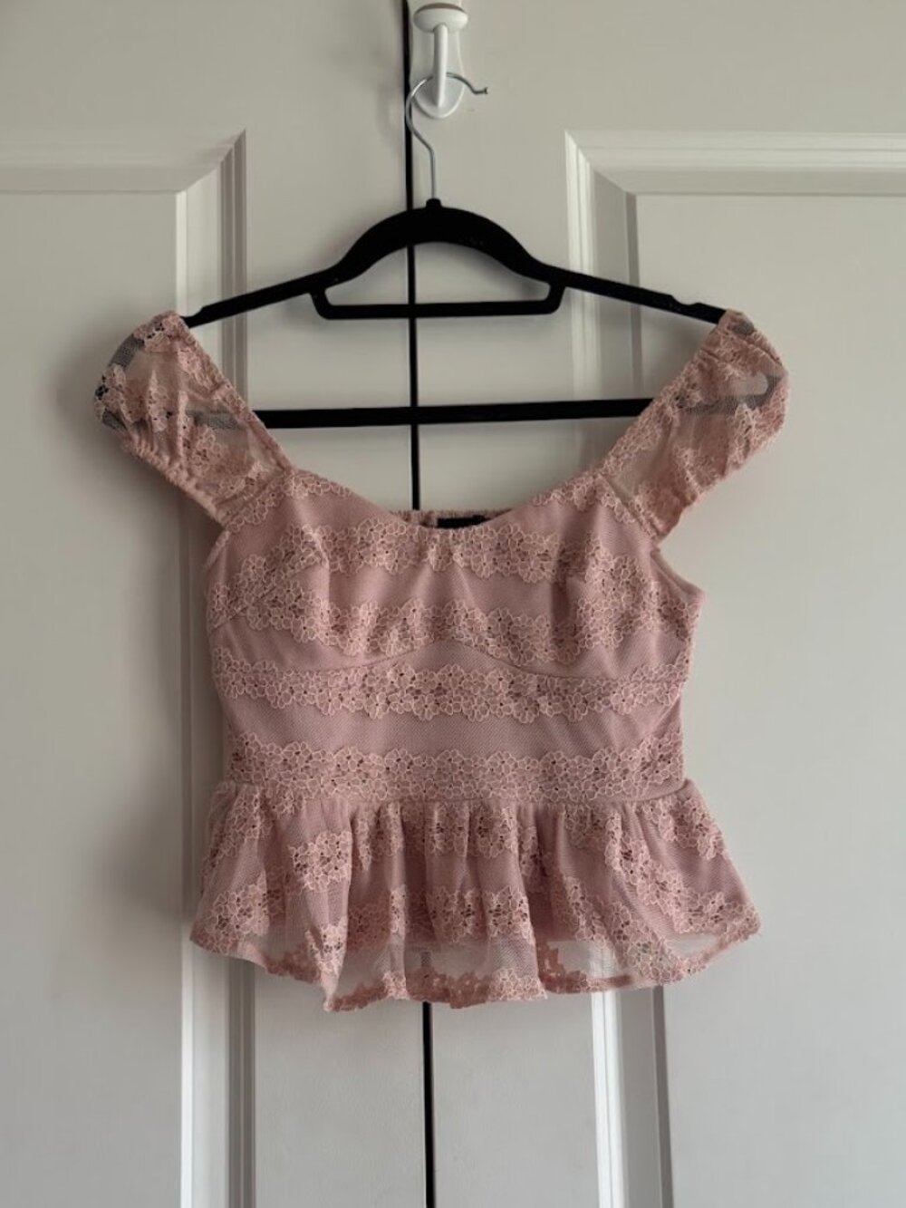 Lulus Lace Floral Cap Sleeve Top - Pink